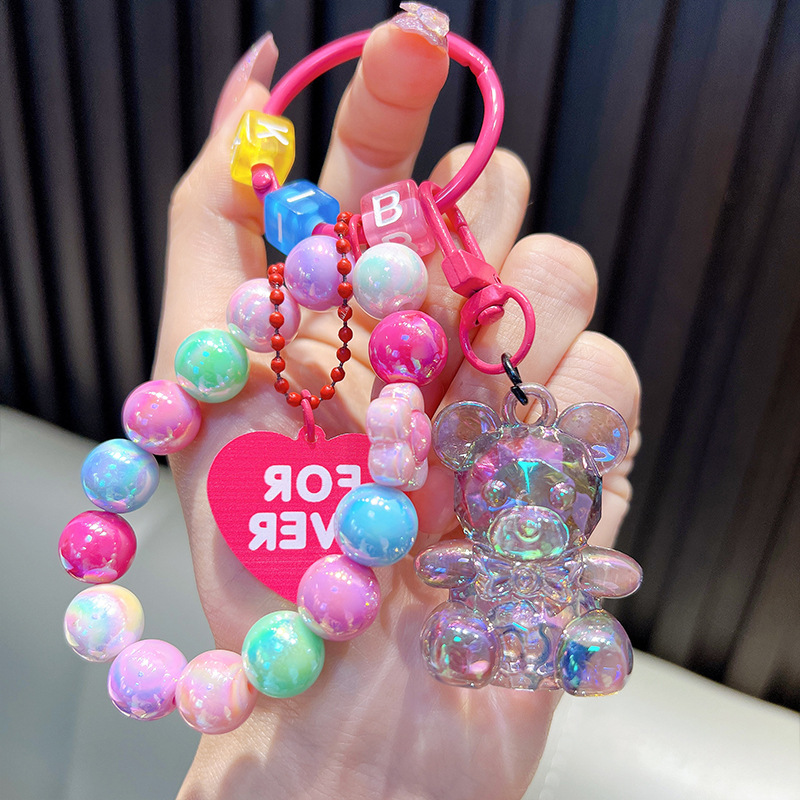 Cuentas de asiento osos colgantes de llaves de bolsos acrílicos exquisitos colgantes de llaves de automóvil colgantes pequeños regalos al por mayor