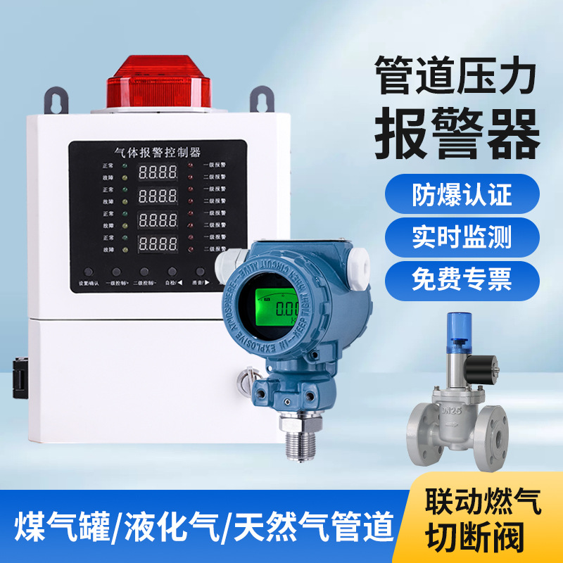 燃气管道压力变送器天然气加气站压力检测仪工业防爆压力报警器