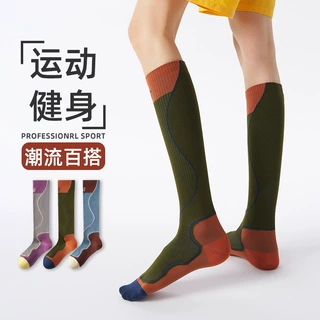 长筒运动小腿袜女春秋款微压瘦腿女士专用跑步健身跳绳羽毛球诸暨