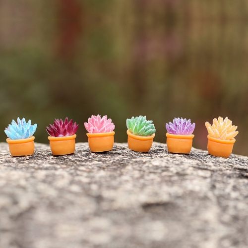 Simulation succulent small pot plant DIY micro-landscape decorative desk ornament accessory doll