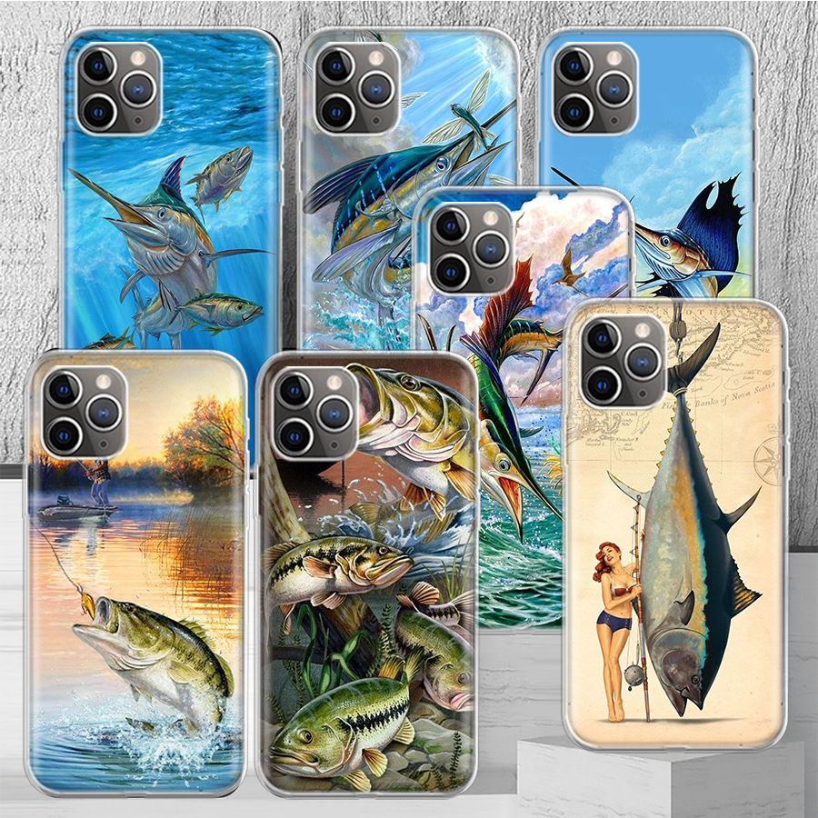 For Apple Phone Case Offshore Fishing Rod Phone Case Cover iPhone 14 13 Pro 11 15 Art