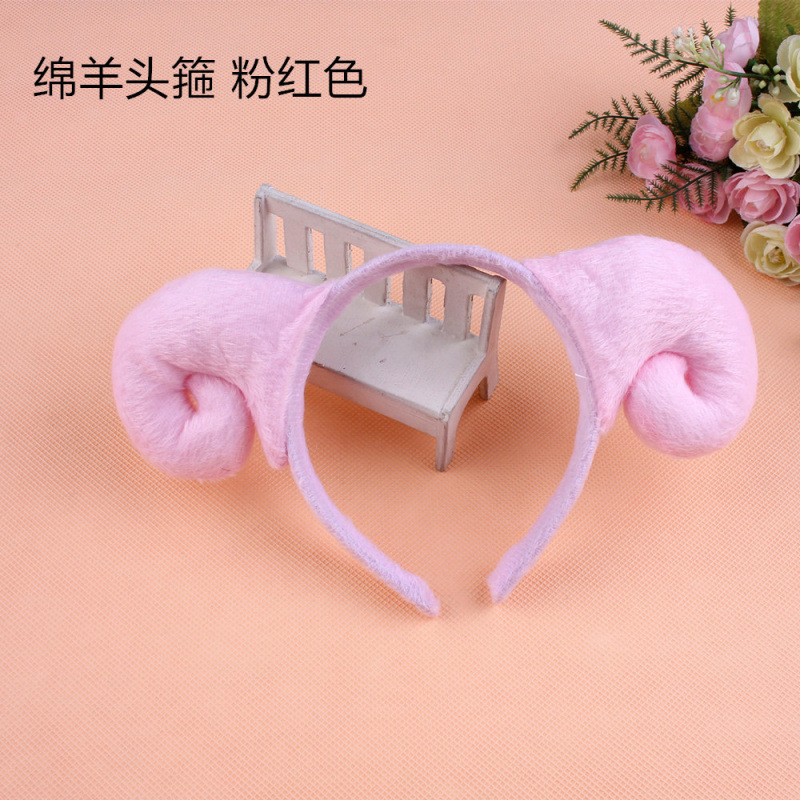 1 6 1 espectáculo de dibujos animados animales cabeza de peluche tocado cabello gato vaca tigre oveja orejas de conejo