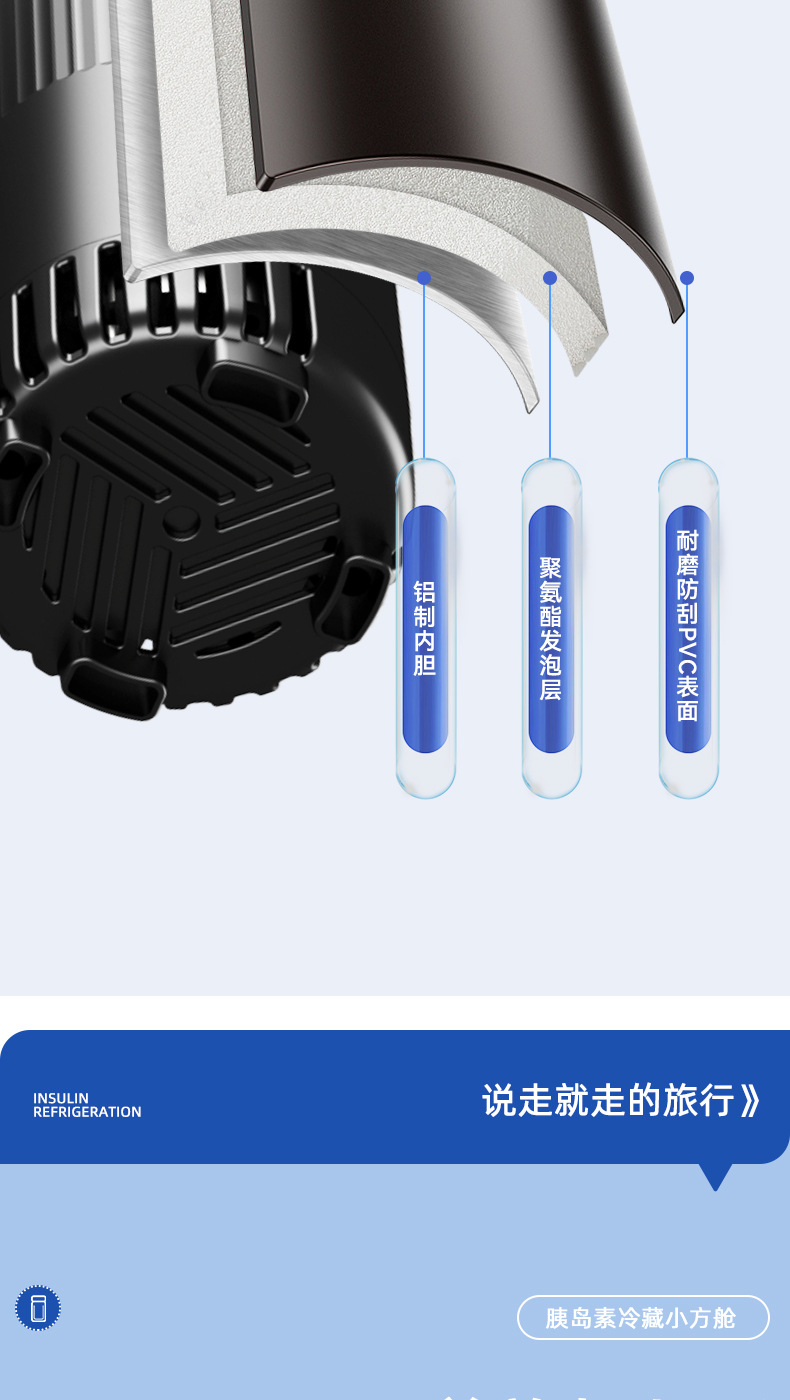 Insulin Cold Storage Cup Cold Storage Box Portable Rechargeable Small Refrigerator Go Out Carry-on Heat Preservation Growth Hormone for Medicine