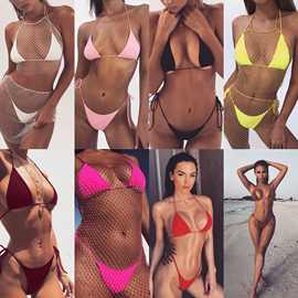 速卖通亚马逊泳衣色性感绷带比基尼mini bikini 921615