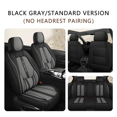 Four Seasons Pad Fully Enclosed Breathable and Wear-Resistant - black-and-gray-solid-waist-standard-version-five-seats
