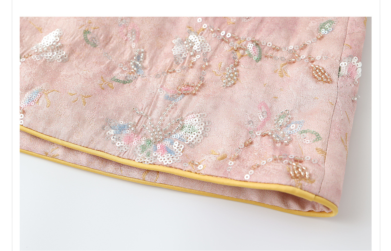 Áo hai dây thêu sequin phối tua rua cổ đứng – set chân váy midi phong cách tân Trung Hoa — nửa váy, Trang chủ chi tiết 25