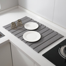 跨境爆款亚马逊皮革硅藻土折叠垫条状免清洗吸水速干防滑浴室脚垫