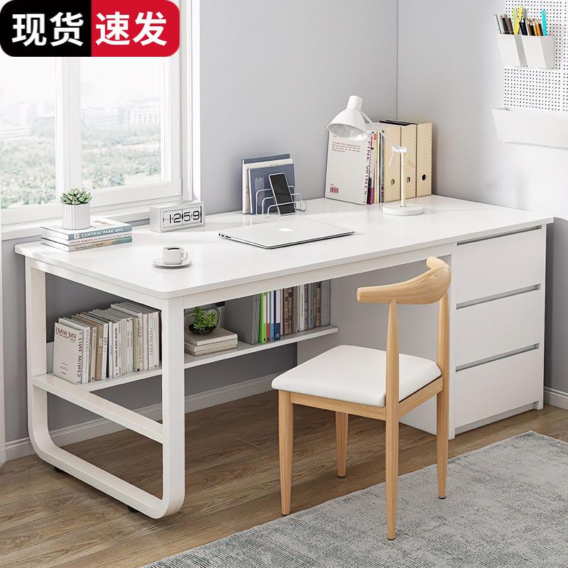 Home-use writing computer desk, desktop workbench, simple bedroom desk with drawers, office desk, study table for students Home-use writing computer desk, desktop workbench, simple bedroom desk with drawers, office desk, study table for students