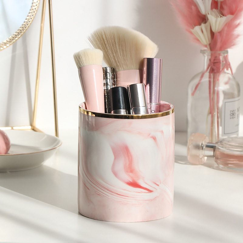 Makeup Brush Storage Tube Desktop Beauty Brush  Storage Box Brush Bucket