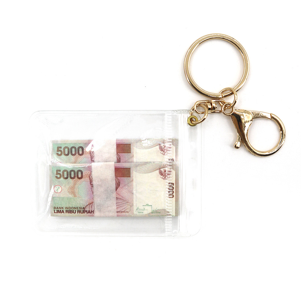 Simulación de dólar de Taiwán, dólar estadounidense, libra, won coreano, moneda indonesia, llavero, colgante de billetes de papel, medalla de oro, colgante de barra de oro, máquina de bebé