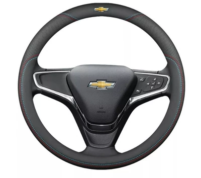 D-type handle cover breathable four-season | Steering wheel cover - upper-and-lower-double-lines-round-metal-car-logo-38cm
