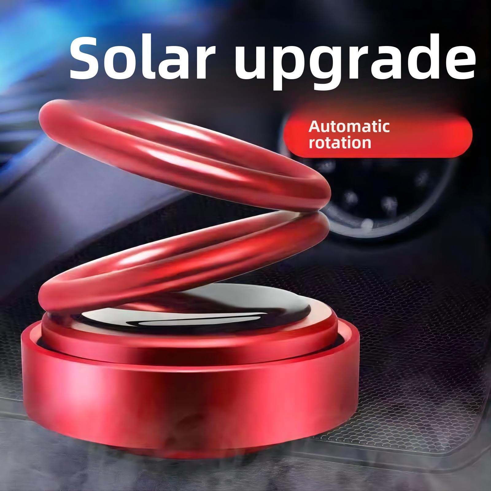 Bilupphängning roterande dubbelring aromaterapi solenergi aromaterapi biltillbehör parfym avancerade eleganta produkter_voghion.com