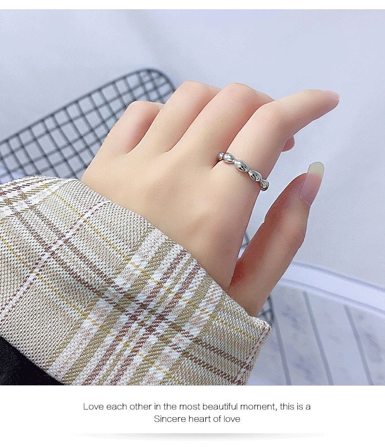 Korean version of the oliveshaped ring design sense geometric open ring wholesalepicture11