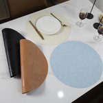 压纹仿皮革餐垫PVC防水防油隔热垫酒店家用皮革西餐桌垫西餐垫