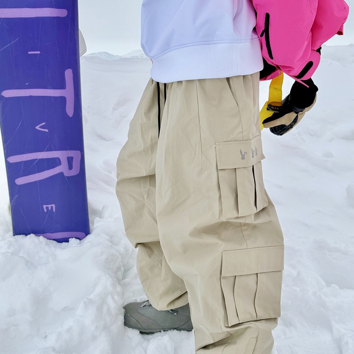 Winter Oversized Loose-Fitting Ski Pants for Men and Women, Couple Style, Fleece-Lined, Warm, Windproof, Waterproof Pants