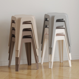 Plastic Stool Thickened Household Extra Thick Modern Simple Stackable Sedentary Comfortable Chair Round Stool Restaurant Stool