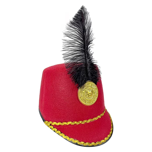 In-Stock Knight Hat, Feather Soldier Hat, British High-Top Hat, Band Performance Ceremonial Hat, Carnival Party Drummer Hat
