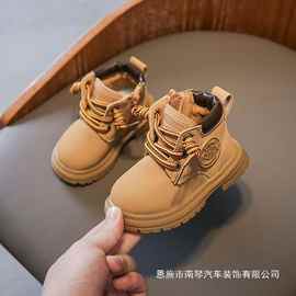 小童马丁软底宝宝学步鞋男女短靴小黄靴婴儿小皮靴加绒靴秋冬棉鞋