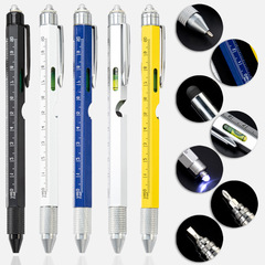 多機能ランプ付き工具ペン七合一ドライバー水準器スケールタッチスクリーン電気容量ペン金属ボールペン