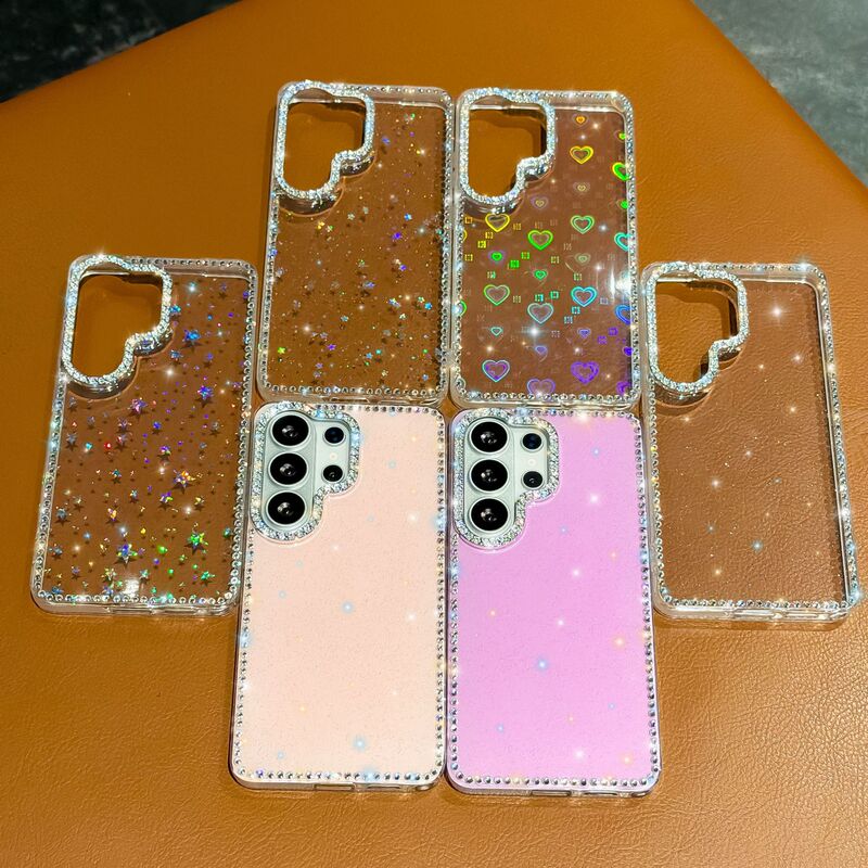 Suitable for Samsung S26Ultra Mobile Phone Case with Diamond-Encrusted Glitter Powder S25Plus Luxury Anti-Fall A56 Hard Case A17 Cross-Border Suitable for Samsung S26Ultra Mobile Phone Case with Diamond-Encrusted Glitter Powder S25Plus Luxury Anti-Fall A56 Hard Case A17 Cross-Border
