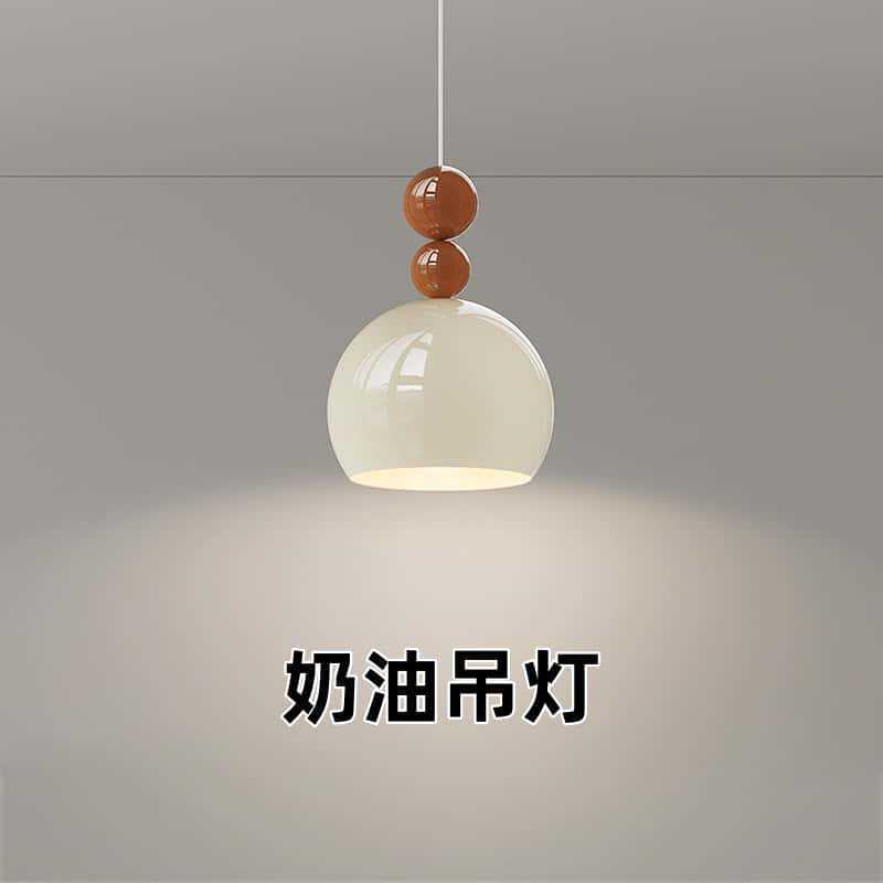 Bedroom Bedside Small Pendant Light, French Cream Style, Modern Bauhaus, High-End Vintage Designer Bar Pendant Light