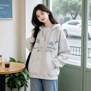 女童外套春秋款2026新款洋气中大儿童装秋季衣服连帽卫衣秋装上衣
