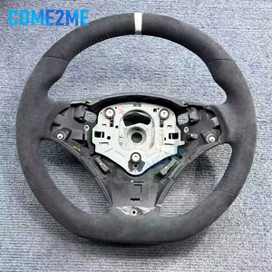 Suitable for BMW E90 E91 E92 3 Series steering wheel, white, full suede material