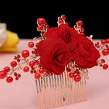 Lược cài tóc cô dâu невесты свадебный красный головной убор прическа аксессуары для волос