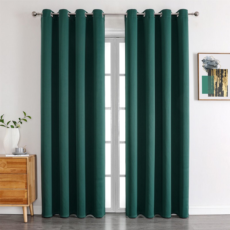 High-Precision Finely Woven Finished Pure Color Curtains Cross-Border Amazon Curtains Blackout Export Curtain Cloth Curtai