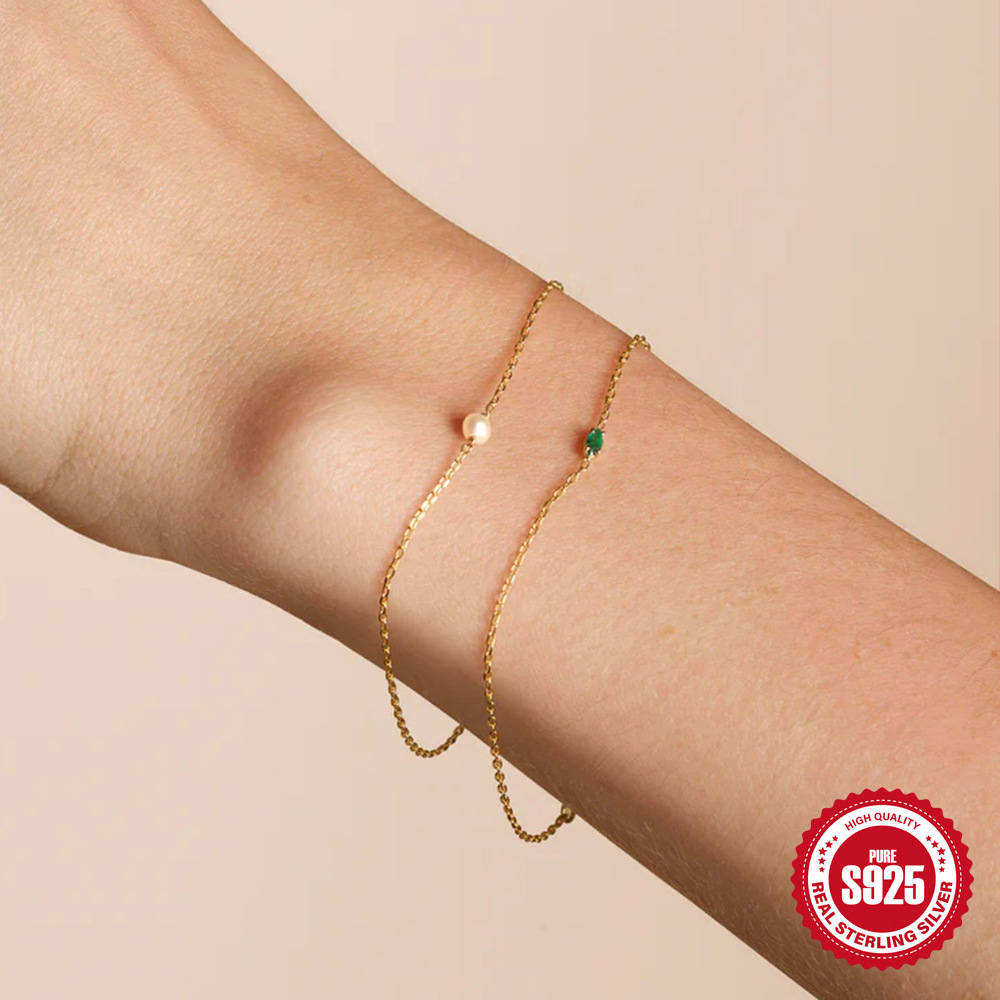 4g Weight Bracelets Classification 1 Piece Quantity Daily Occasion 925 Sterling Silver Material Geometric Pattern Women's Gender Plating Design Simple Style Style 925 Sterling Silver Bracelets Simple Style 6