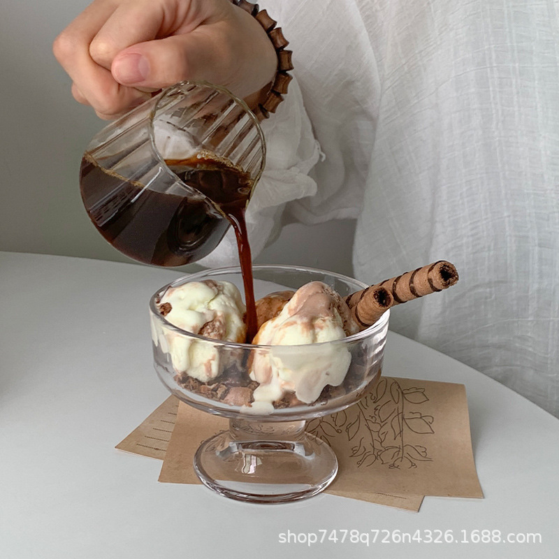 INS simple glass dessert cup yogurt cup tall snow cake bowl cup ice…