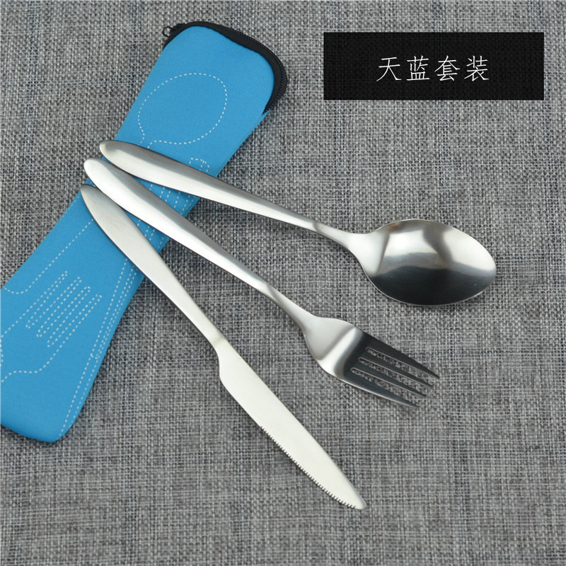 Temu代発ステンレス洋食ステーキナイフフォークスプーン布袋携帯洋食食器セットアマゾン|undefined