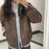 Brown double layer coat [Youcai] new