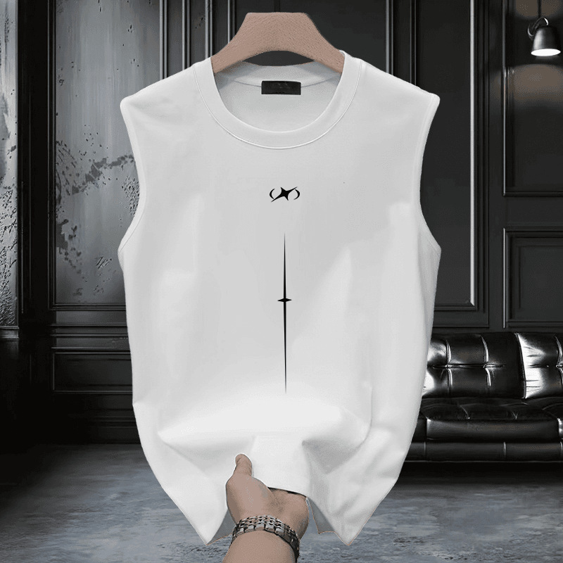 100% Pure Cotton Sports Sleeveless T-Shirt Vest Men's Summer Trendy Niche High Street American Loose Versatile Top 100% Pure Cotton Sports Sleeveless T-Shirt Vest Men's Summer Trendy Niche High Street American Loose Versatile Top