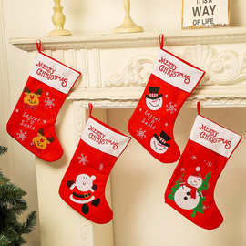 圣诞装饰圣诞袜圣诞礼物袋麋鹿雪人糖果袋圣诞袜子装饰圣诞树挂件