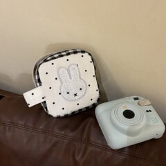 かわいい水玉模様のインスタ映えするポラロイド風ポータブルミニバッグ、小さめスクエアバッグ、化粧ポーチ、小銭入れ、口紅収納バッグ