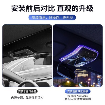Suitable for Mercedes-Benz E300L-Class Glc260/C200Eqe Crystal Reading Light Frame Interior Modification Accessories S