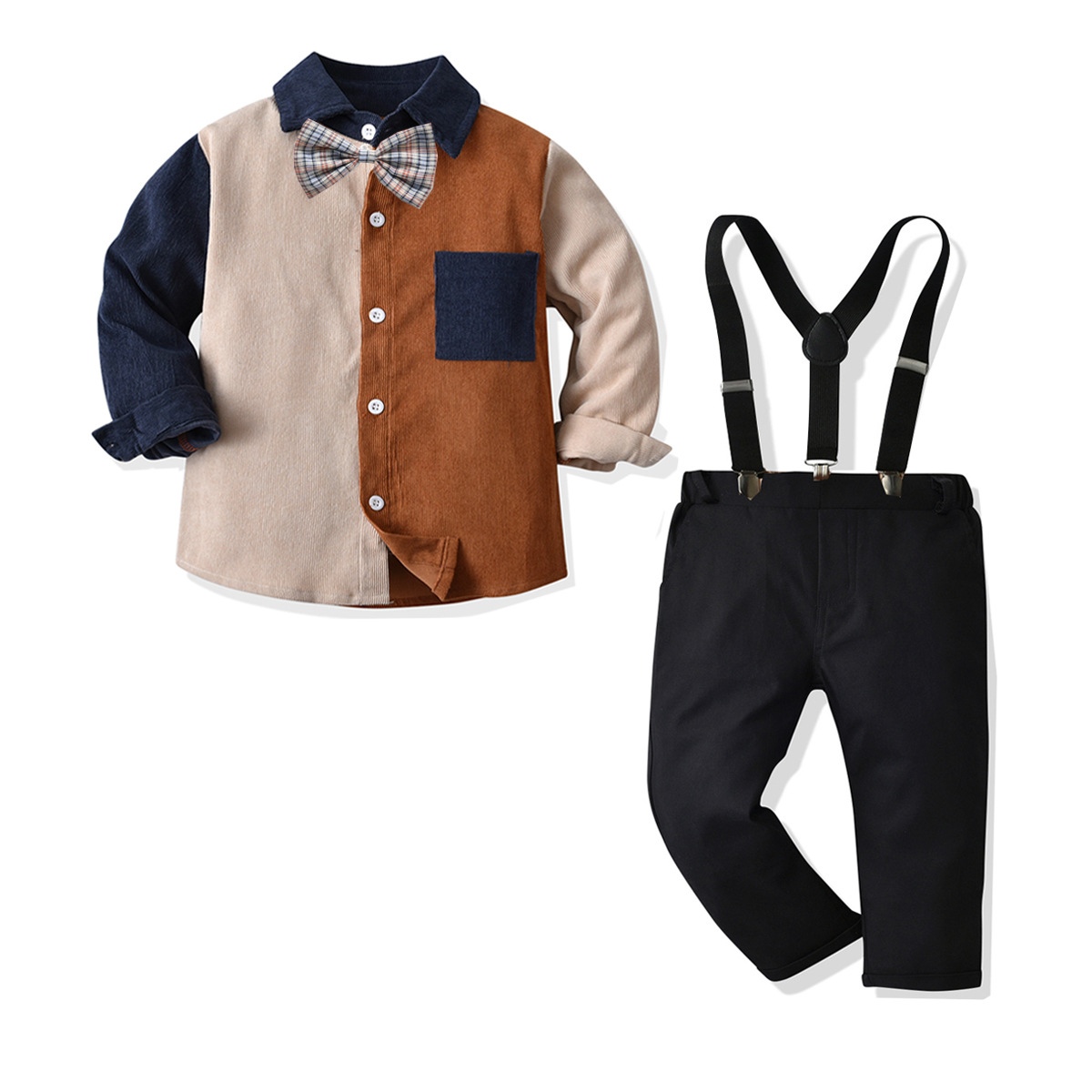 Simple Style Color Block Cotton Boys Clothing Sets display picture 1