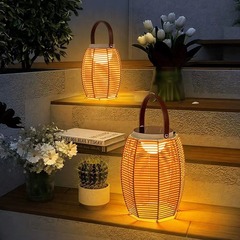 ヴィラ屋外景観中庭照明庭防水キャンプランプ芝生ランプソーラー充電ポータブル編組ランプ