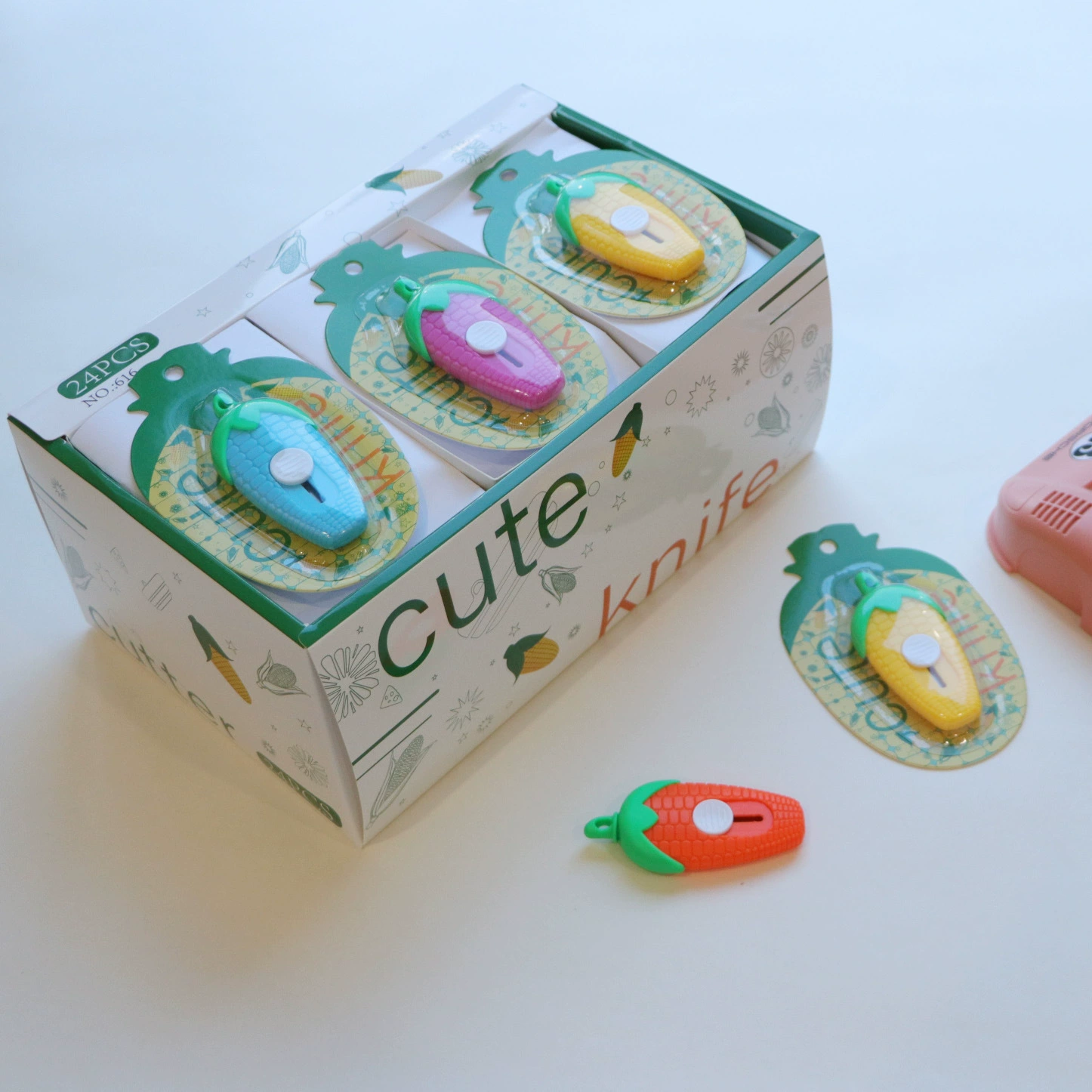 Кукуруза милый мультфильм студент ручной счет бумажный нож маленький портативный нож