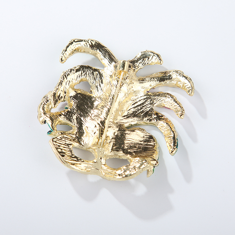 Cross-Border New European and American Classic Venetian Mask Brooch Rhinestone Enamel Oil Painting Women's Clothing Accessories Pin