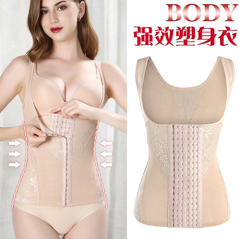 Корректирующее белье для женщин для международной торговли, с утяжкой живота, поддержкой груди, сетчатый топ, удлиненная застежка, сексуальный кружевной жаккард, дышащий.