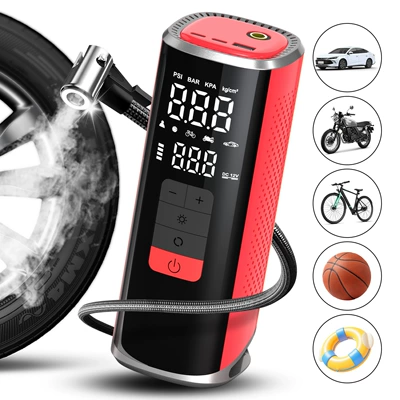 Customized 25-cylinder car air pump with automatic charging and shut-off, smart wireless portable tire, ball, and kayak inflator