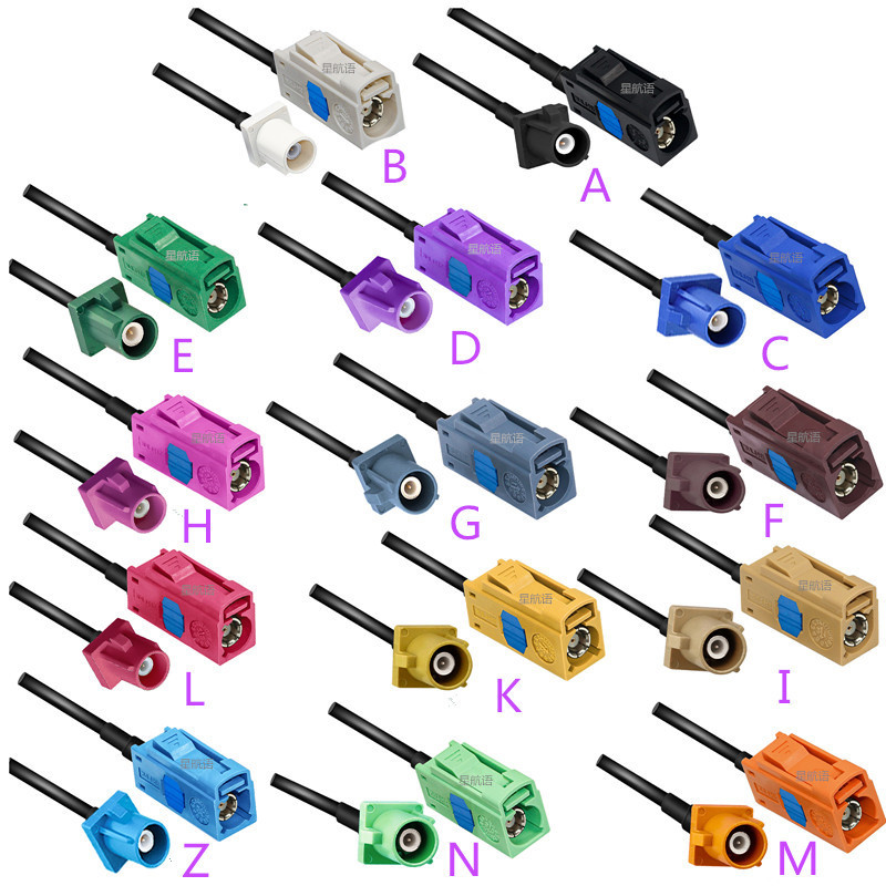 FAKRA四合一MINI FAKRA母头连接器FM母头发法卡PCB插座汽车连接器-阿里巴巴