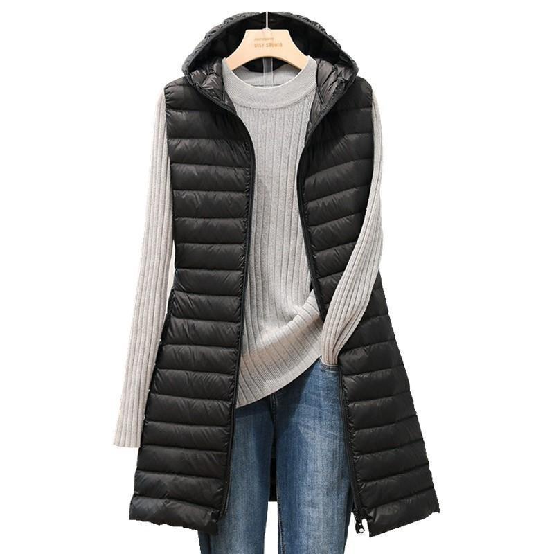 Lotto di canottiere in cotone leggero con cappuccio in piumino di cotone di media lunghezza autunno/inverno 2023 da donna_voghion.com