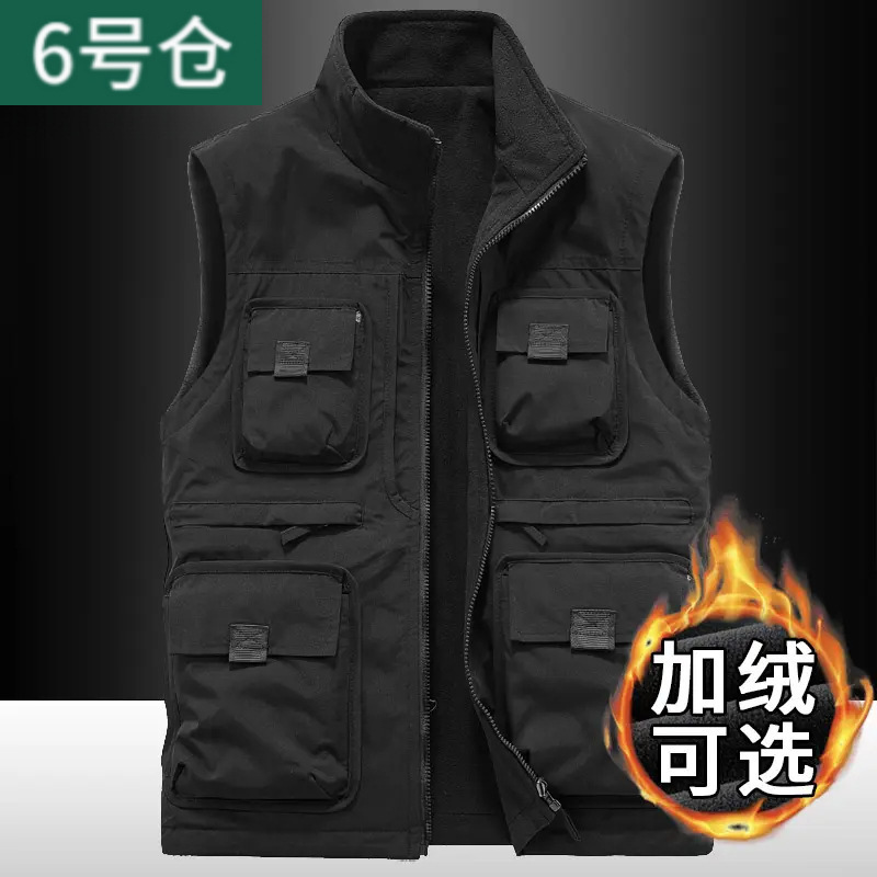 多口袋马甲秋冬工装休闲马甲钓鱼登山户外新款加绒马甲|undefined