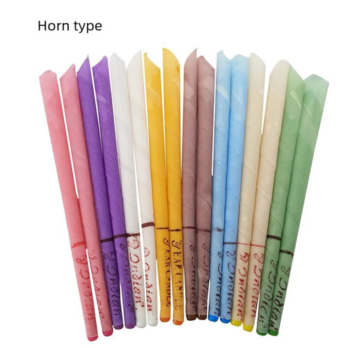 Direct wholesale ear candle, incense ear candle, beeswax aromatic ear therapy trumpet mouth straight tube type with ear plug ear wax ear candle