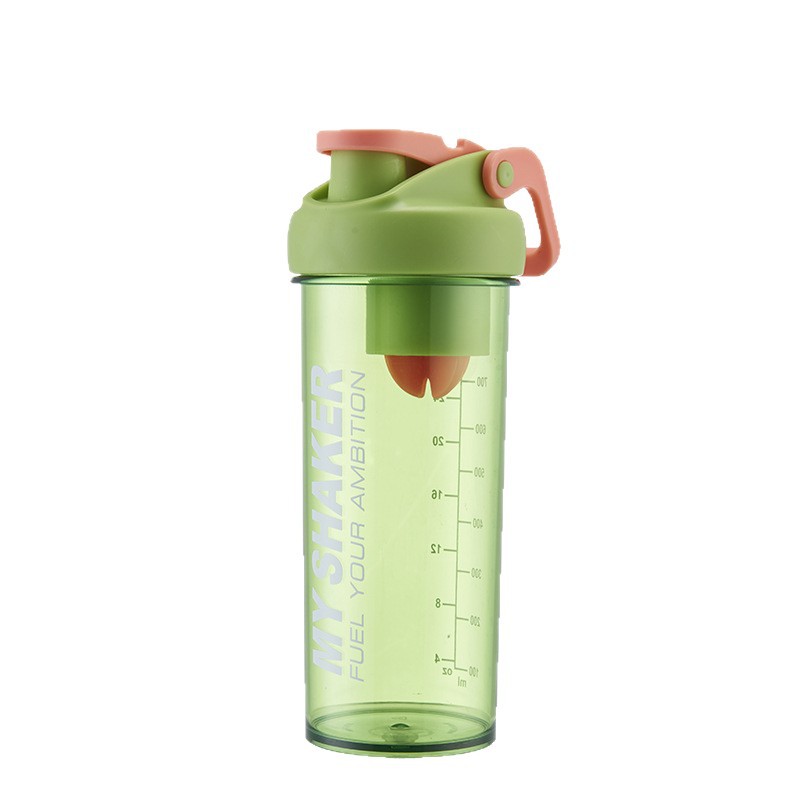 Taza de batido a prueba de fugas sellada con tapa de agitación conveniente taza de agua deportiva de acondicionamiento físico al aire libre con mango hervidor de agua de gran capacidad