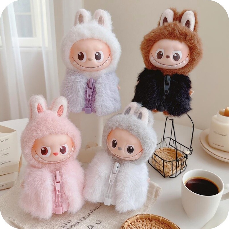 Labubu Fourth Generation 4.0 Doll Clothes Plush Coat Warm Vest Labubu Doll Clothes Replacement