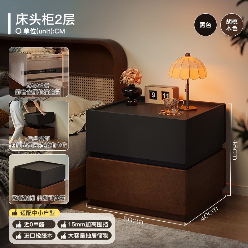 Todo el armario de cabecera de madera sólida creativo casero armario de almacenamiento de dormitorio 2025 nuevo armario de cabecera de cama de estilo medieval